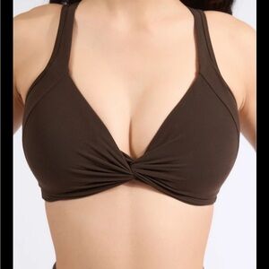 BuffBunny brown halter Twist Front Brown Bralette size medium